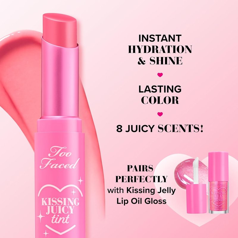 Too Faced Kissing Juicy Tint Lip Balm - Hydrating Long-Lasting Color & Shine | 0.10 Ounce