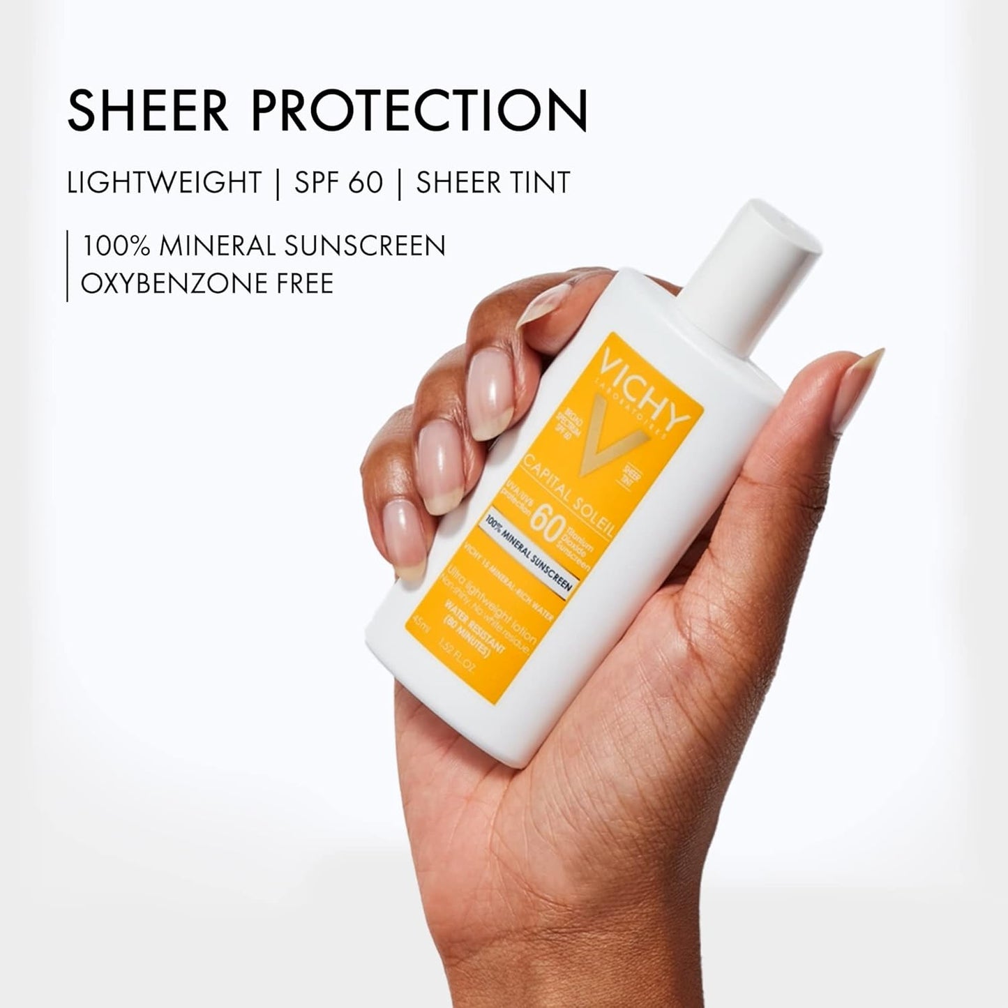 Vichy Capital Soleil Tinted Mineral Sunscreen SPF 60 - Lightweight, Water-Resistant Face Protection | Travel Size