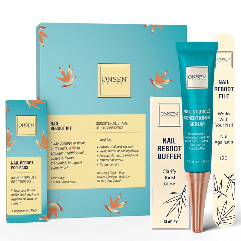 Nail Care Kit - Spa-Quality Cuticle Serum & Japanese Buffer | Organic Ingredients for Strengthening & Long-Lasting Shine - 1 Pack
