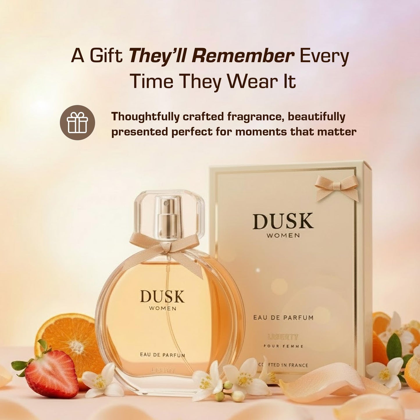 Liberty Perfume for Women, 3.4 Oz Dusk Perfumes Long-Lasting Fragrance Eau de Parfum for Luxury Fruity Scent for Women, Perfume Spray