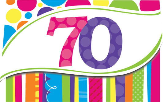 Creative Converting Birthday Bright and Bold 70th Invites, 8 Count, 60