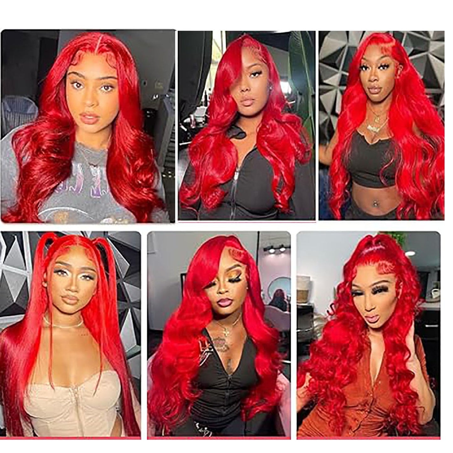 16-Inch Fire Red Human Hair Bundles - 8A Brazilian Virgin Body Wave Weave