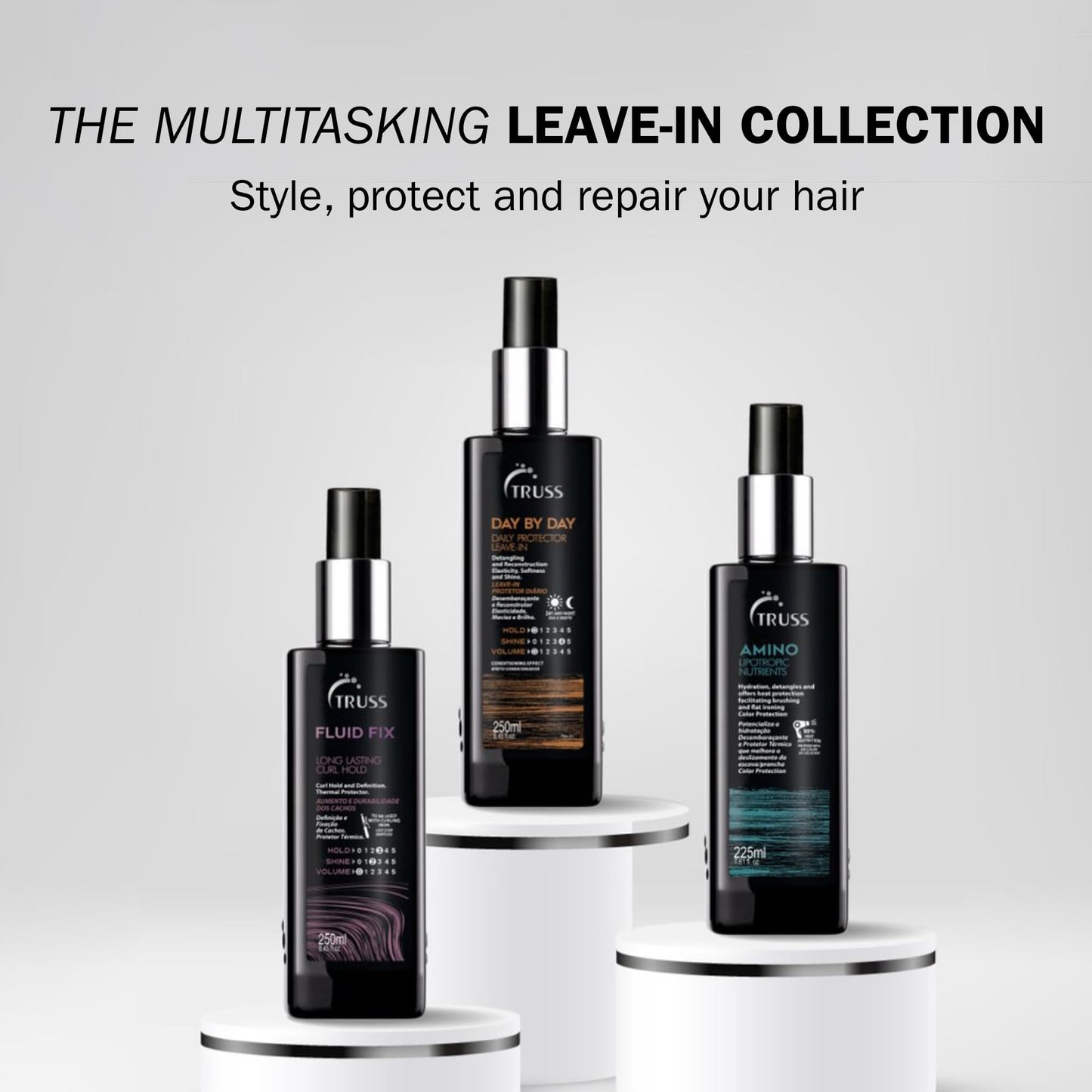 TRUSS Day by Day Leave In Conditioner Spray - Lightweight Detangling Spray & Heat Protectant for Hair - Restores Elasticity, Softness & Shine - Reduces Split Ends & Moisturizes Dry Hair (8.45 oz)