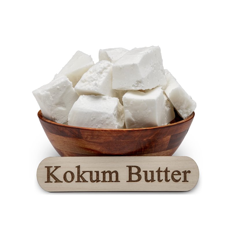 Plant Guru Raw Kokum Butter 2 lbs. Bar 100% Pure Natural - Great for Skin, Body and Hair Moisturizer, DIY Creams, Balms, Lotions and Soap Making.