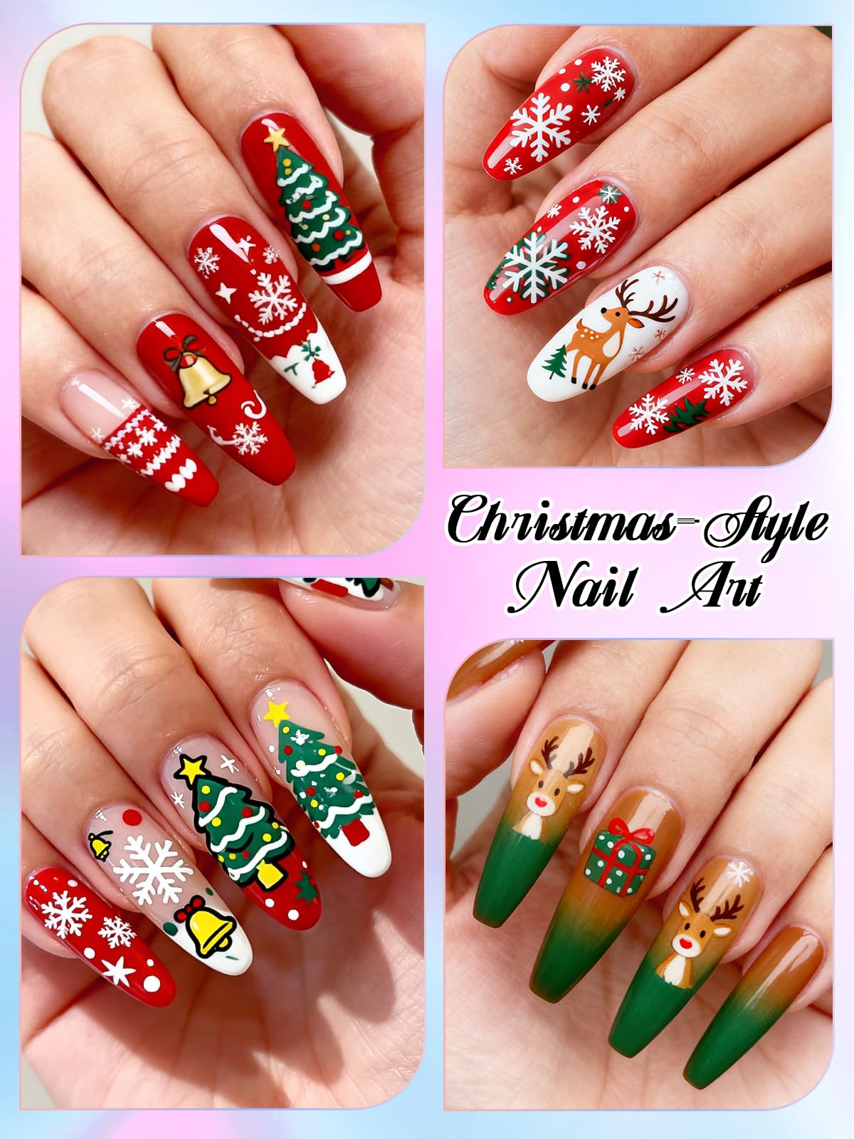 EBANKU 36 Colors Nail Art Pens Set, Christmas Nail Polish Pens Quick-Drying Nail Art Markers Acrylic Paint Nail Point Graffiti Dotting Liner Pen No Squeeze Needed