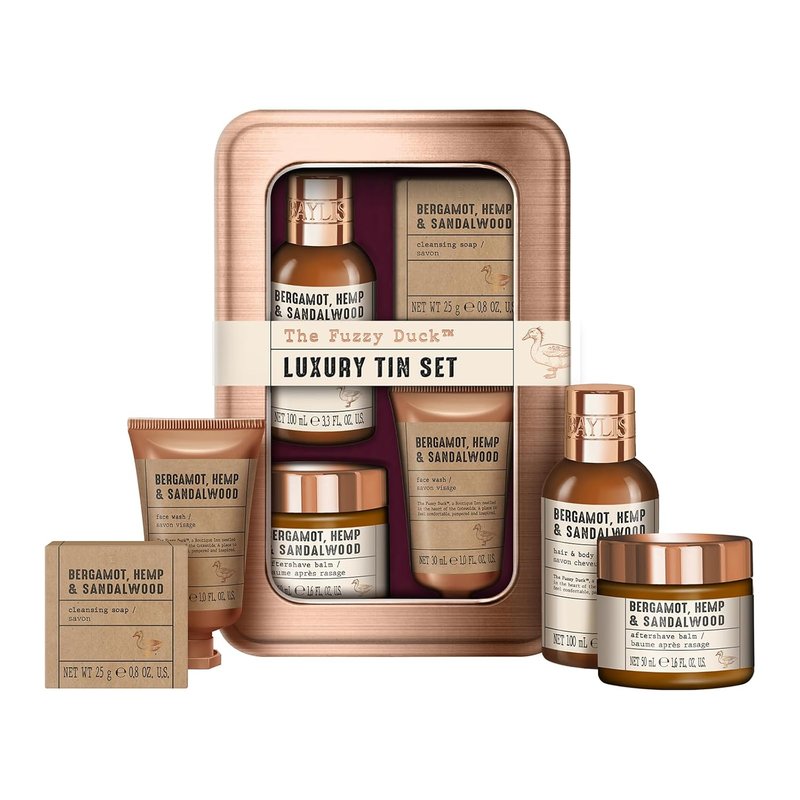 Baylis & Harding Men's Luxury Grooming Gift Set - Bergamot, Hemp & Sandalwood | Vegan-Friendly