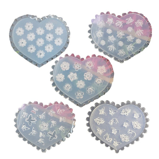 5PCS Flowers Silicone Nail Art Decortive Design 3D Silicone Mold for Nail Art Decorations
