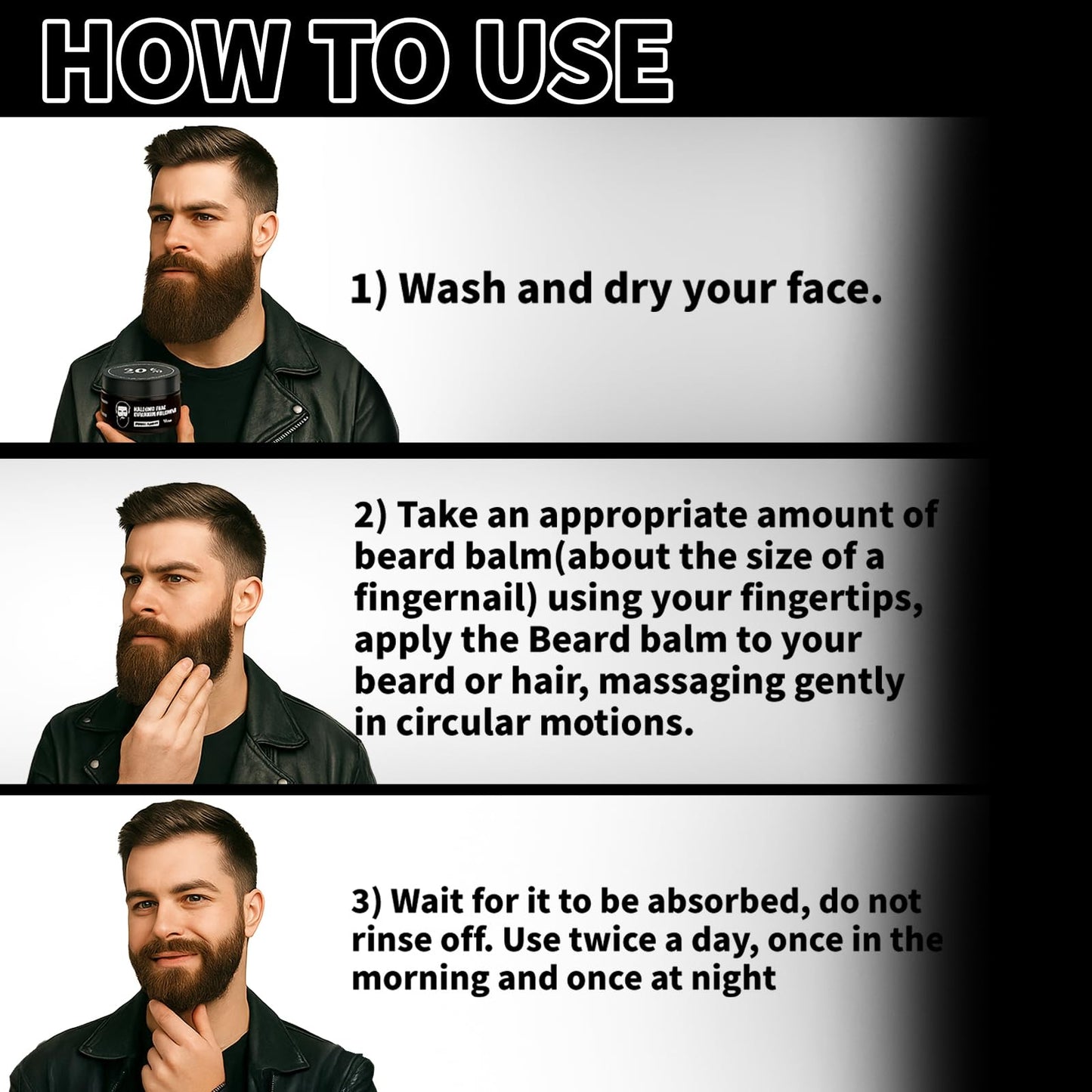 Wdvpue Estimulante de Barba, Bálsamo Para Crecimiento De Barba Ultra Potente, Barba Crema, Beard Growth Balm, Thicker, Fuller Beard & Hair 100ml/3.5oz (2)