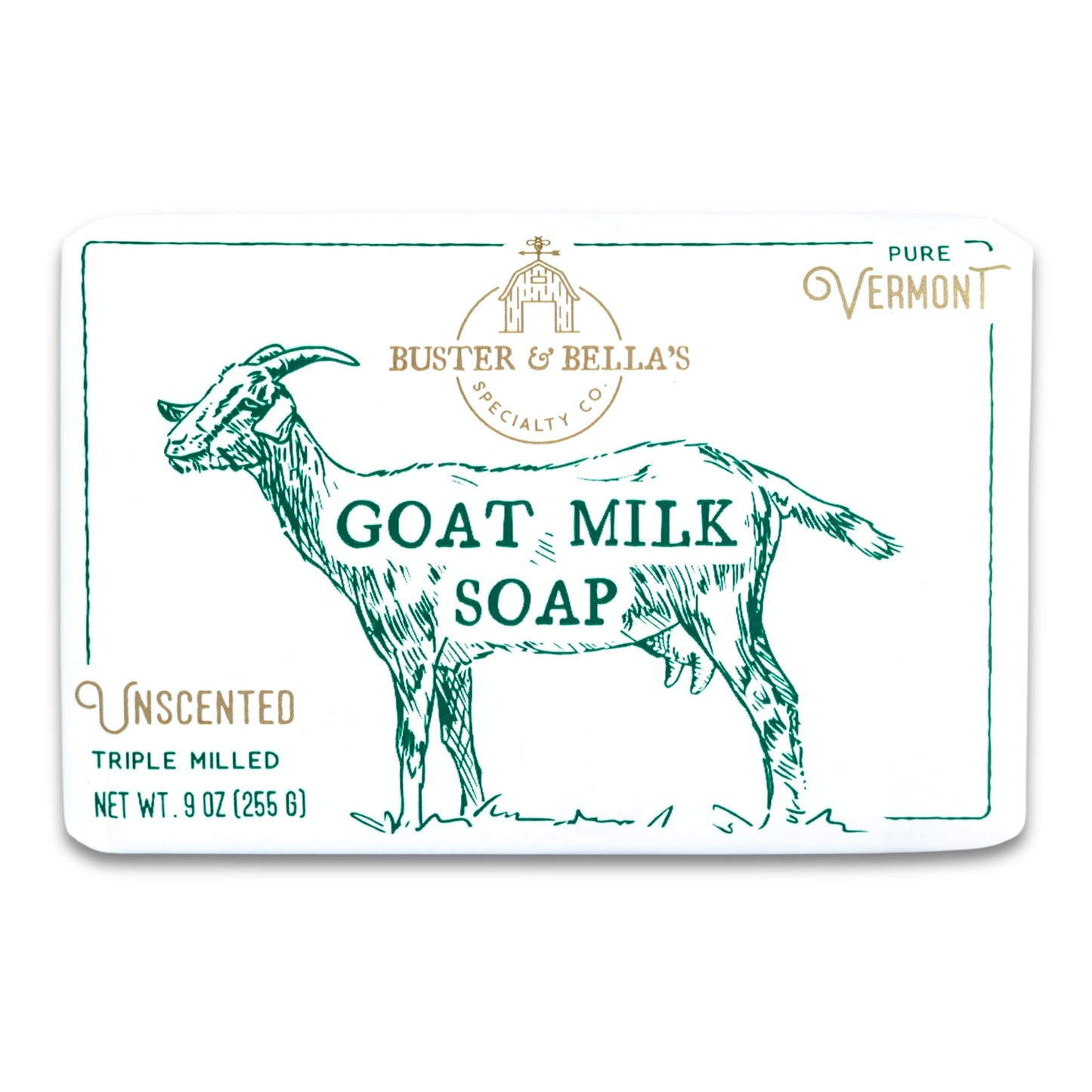 Buster & Bella's Unscented Triple Milled Goat Milk Soap - Sensitive Skin, Cruelty & Fragrance Free