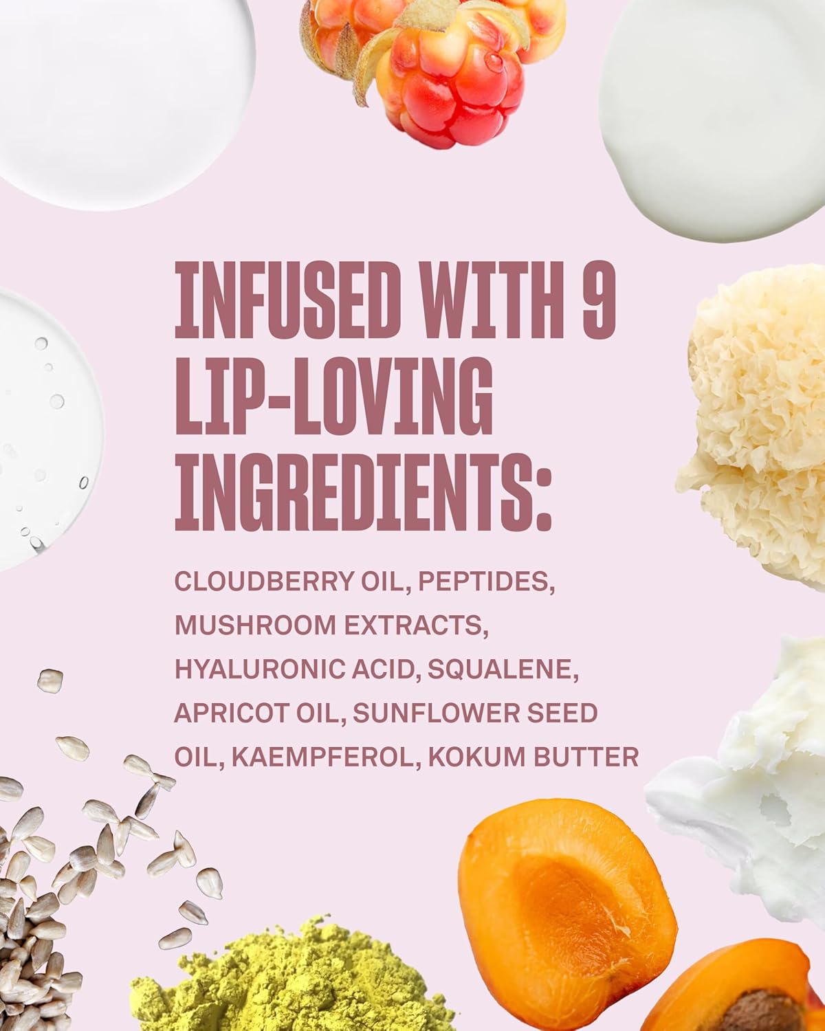 Cloud 9 Peptide Lip Serum - Hydrating Daily Lip Treatment with Cloudberry Oil & Hyaluronic Acid | Smoothing Vegan Lip Care