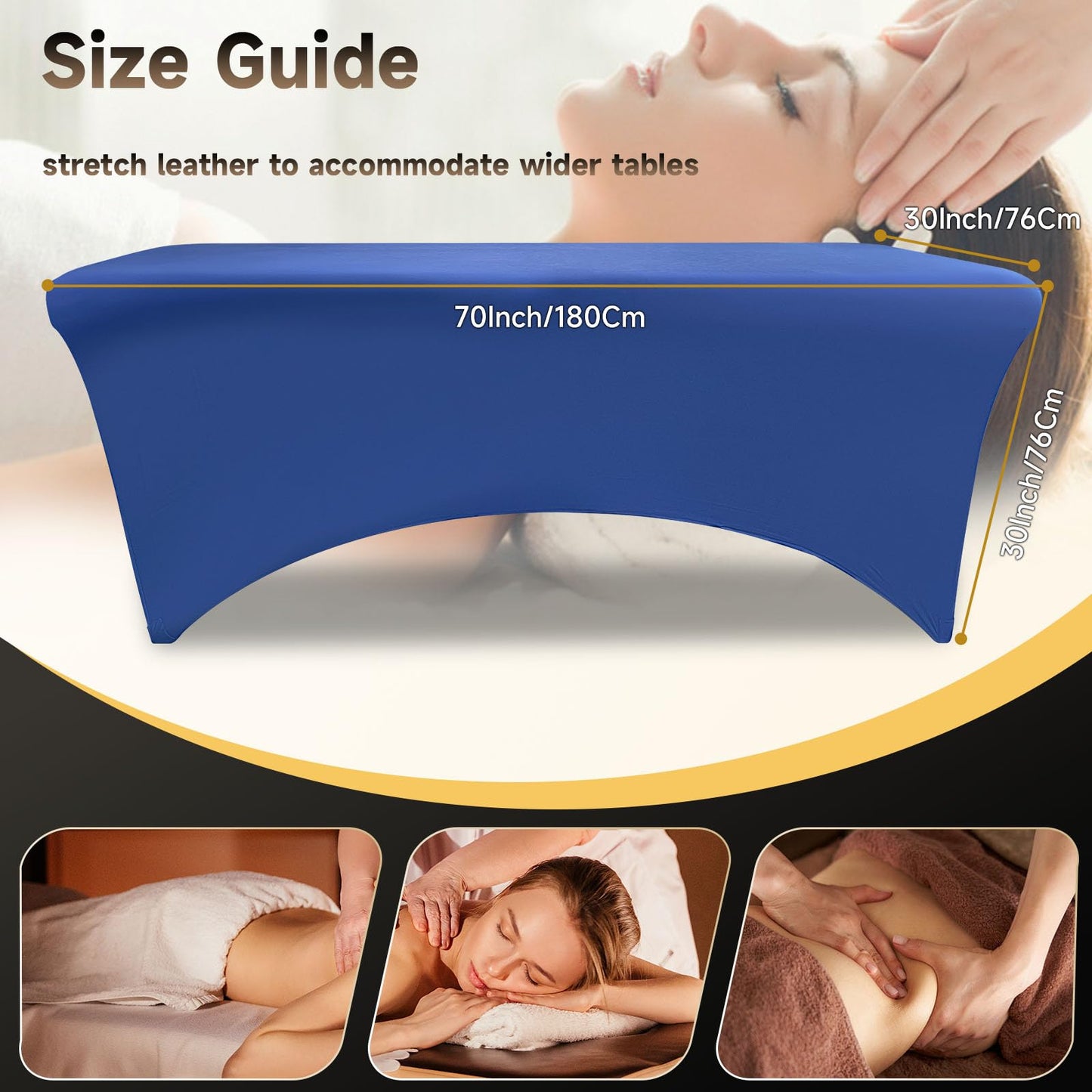 Elastic Lash Bed Cover Black Massage Table Cover Made of 90% Polyester and 10% Spandex, Spa Sheet Set for Lash Extension Bed or Massage Table（2PCS）