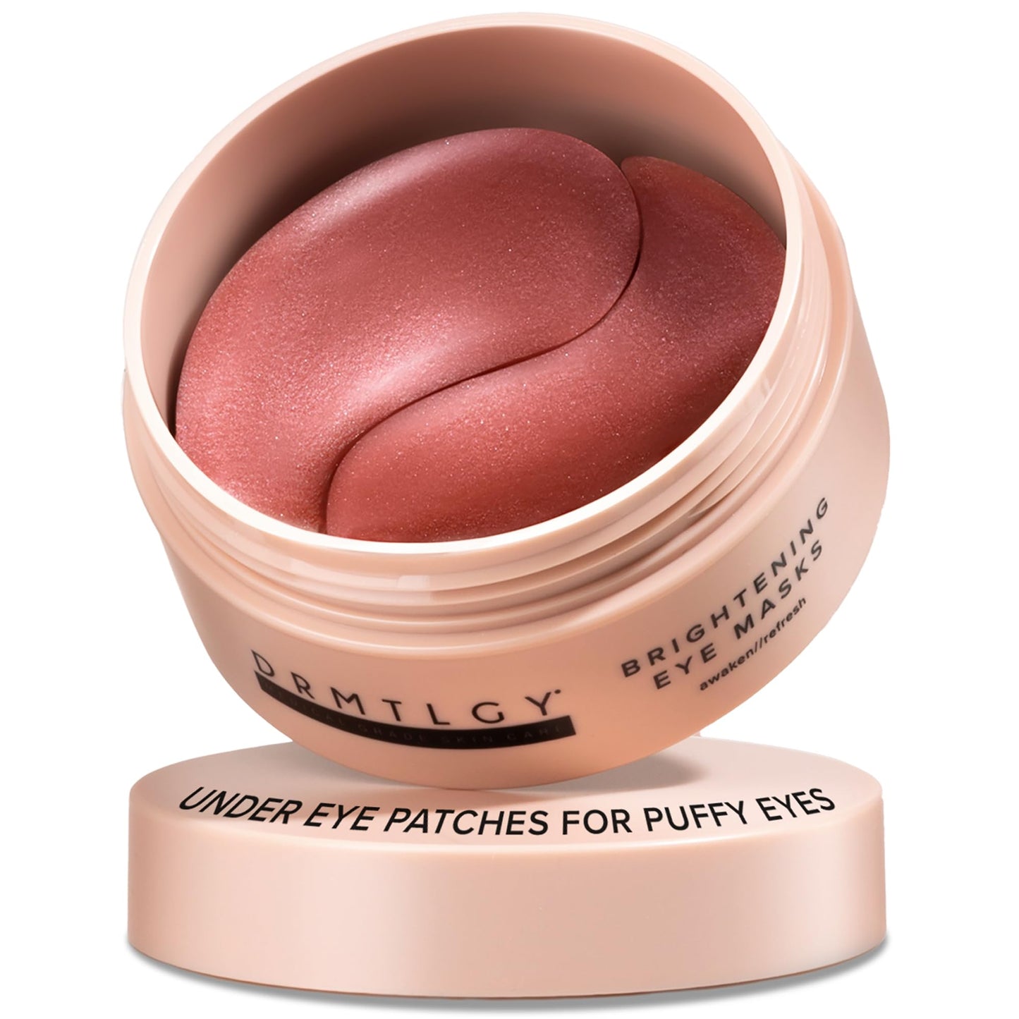 DRMTLGY Brightening Eye Masks – Biodegradable Hydrogel Under Eye Patches with Caffeine, Peptides, Hyaluronic Acid & Niacinamide – Depuff, Hydrate & Smooth Dark Circles