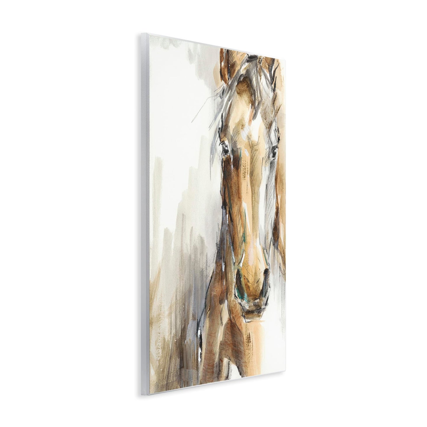 Stupell Industries Horse Portrait Orange Brown Animal Watercolor Painting Wall Plaque Art Design By Artist Ethan Harper