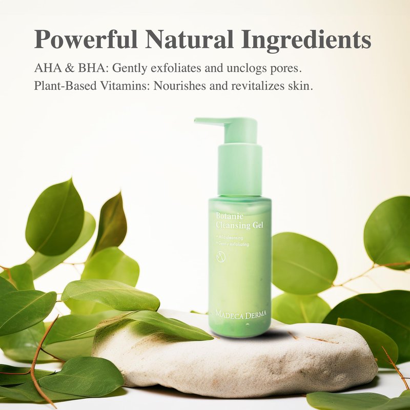 Madeca DERMA Botanic Cleansing Gel – pH Balancing Cleanser with Centella Asiatica & Tea Tree, Korean Skincare, Soothing & Calming with Natural, Hypoallergenic Ingredients (8.3 fl oz)