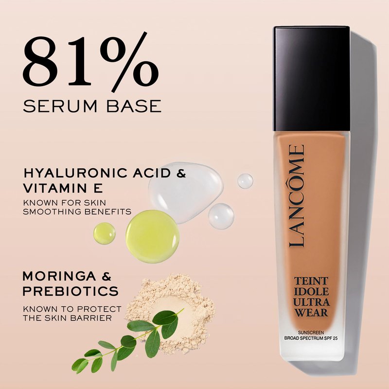Lancôme Teint Idole Ultra Wear Natural Matte Foundation- Longwear, Medium-Full Coverage, Natural Finish, Waterproof & Hydrating - 220C (Light Skin with Cool/Pinky Undertones), 1 Fl Oz