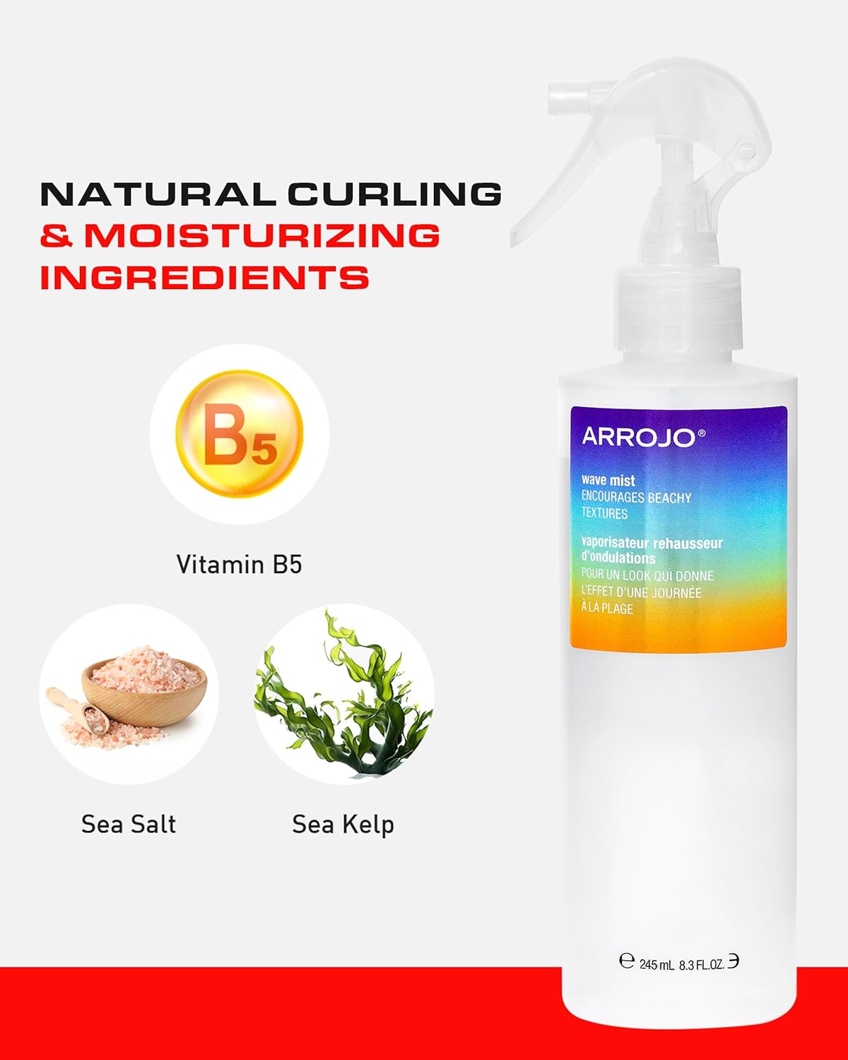 Wave Mist Sea Salt Spray - Sulfate & Paraben-Free Hair Texture Spray for Beach Waves & Volume | 8.3 fl. oz.