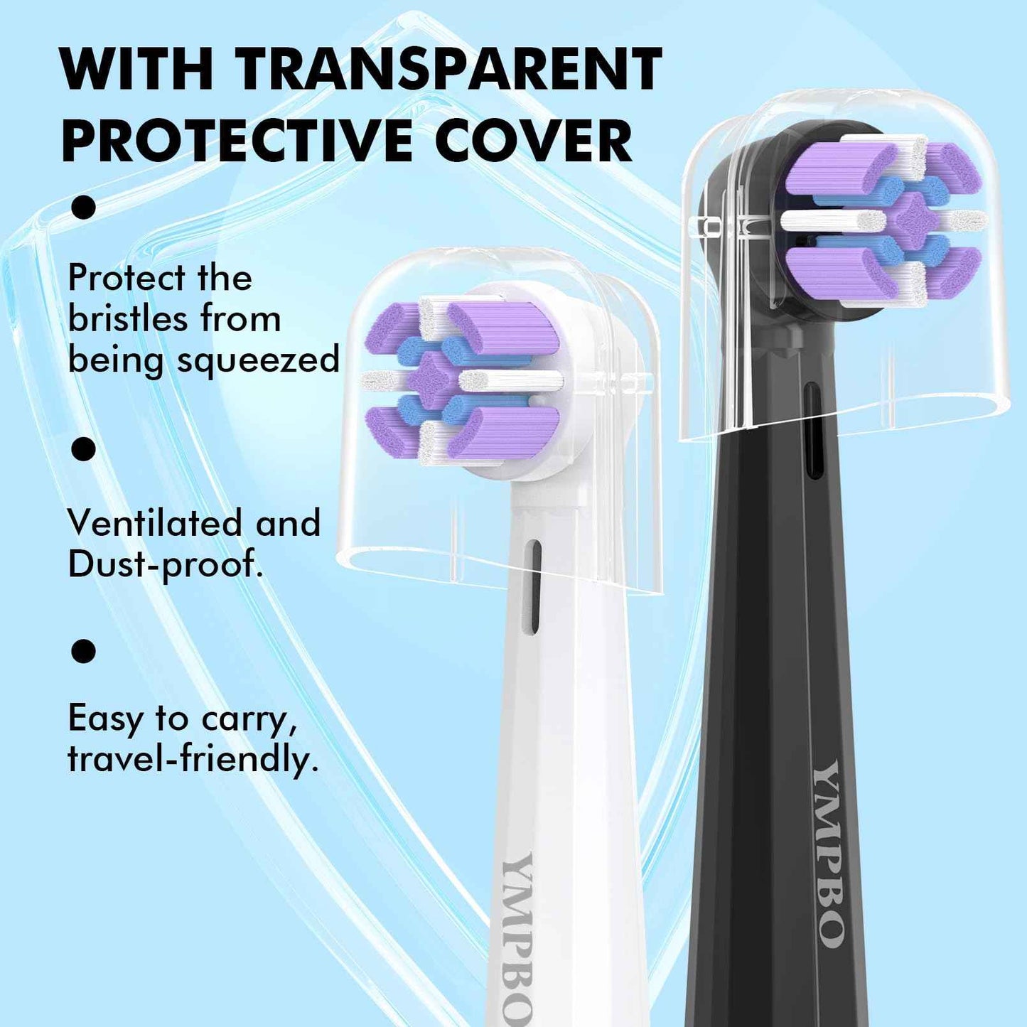 Pack of 6 Replacement Heads Compatible with Oral B iO 10 9 8 7 6 5 4 3 Series Electric Toothbrush, Medium Brush Heads, Black