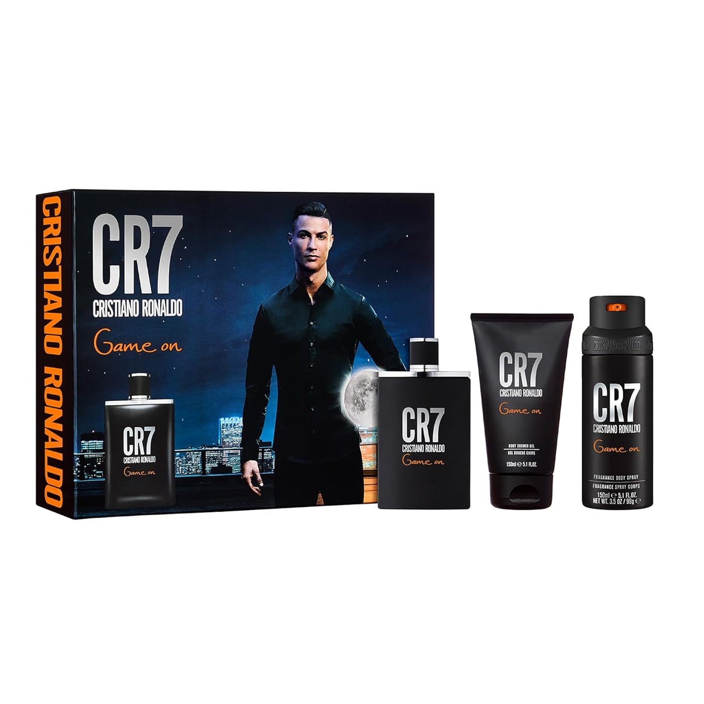 Cristiano Ronaldo Game On Men's Gift Set - 3.4oz EDT Spray, 5.1oz Shower Gel, 4.1oz Body Spray
