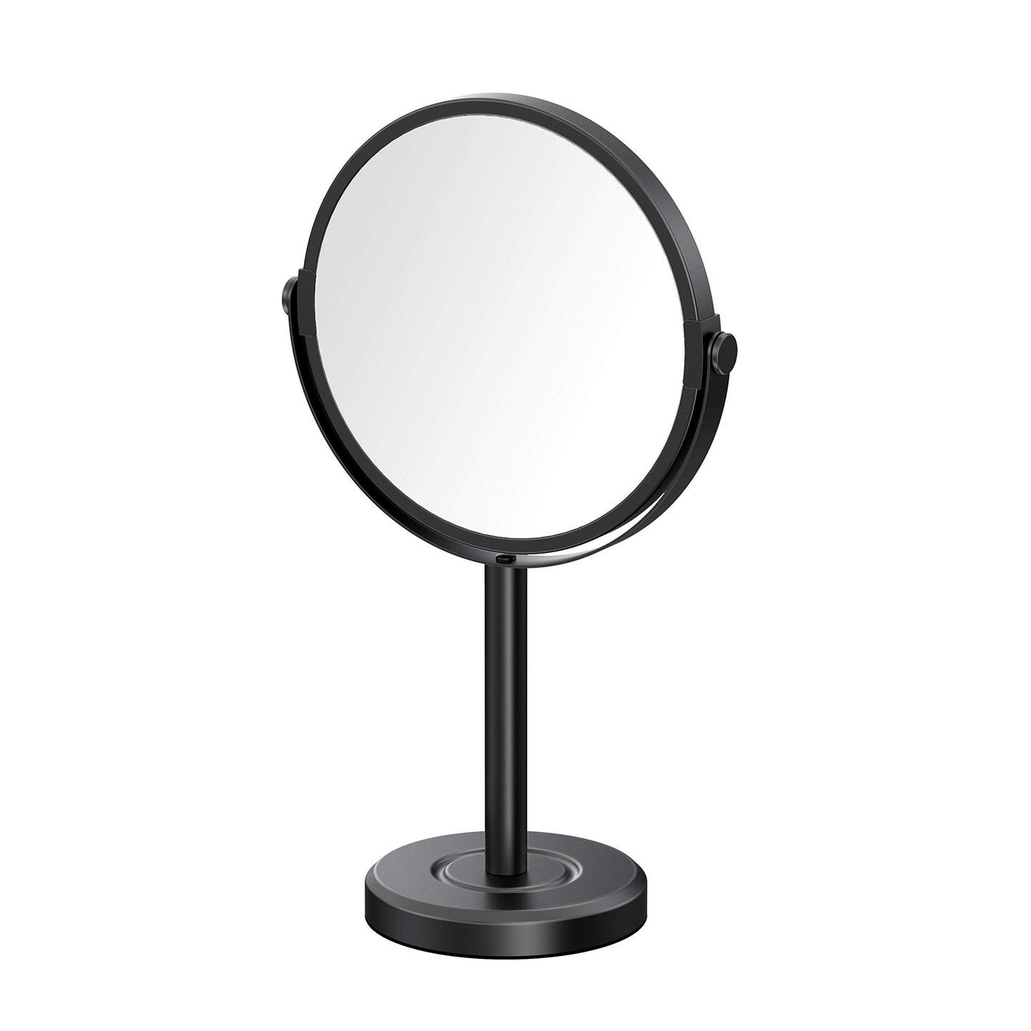 Gatco 1386MX Latitude II Makeup Mirror, Countertop Bathroom Vanity Mirror, 3X Magnification, 360-Degree Swivel, Matte Black