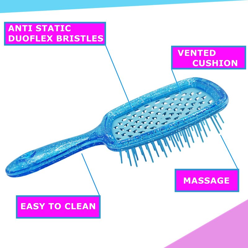 Hair Brushes for All Wet Hair or Dry Hair, Travel Brush Anti-Static Flash Vent Combs, Lightweight Handle Reduceing Scalp Itching Brushes (Purple&Blue)