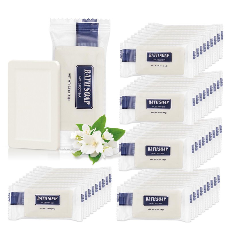 SLequipo Bulk Bar Soap, 120 Pack Mini Soap Bars Bulk Individually Wrapped, 0.5 oz Travel Soap Small Hotel Soaps Travel Size Toiletries for Hotel Bathroom
