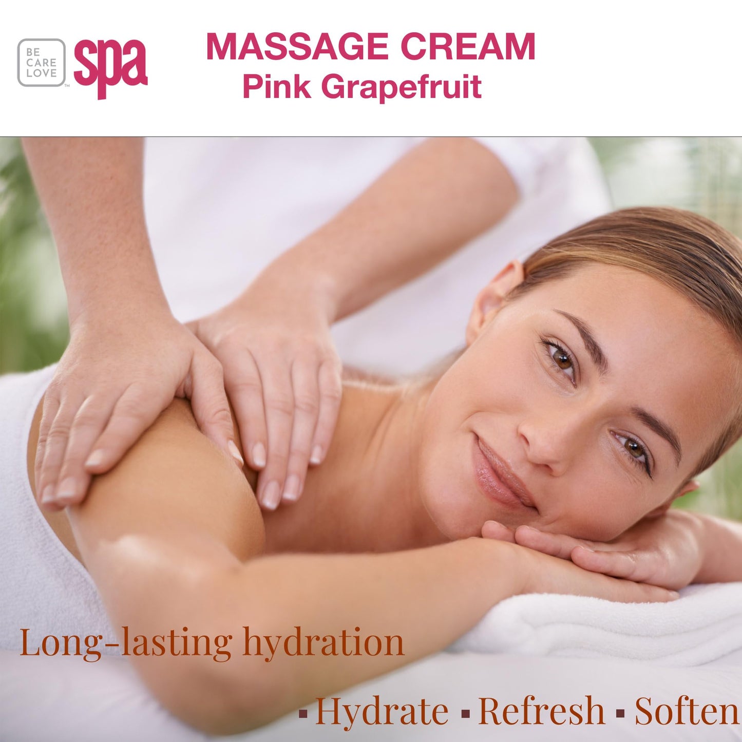 BCL SPA Massage Cream - Body Lotion & Body Cream with Organic Pink Grapefruit, Shea Butter, Aloe Vera, Vitamin E, Argan, and Almond Oils - Nourish & Revitalize skin. Home/Professional use 16 fl oz