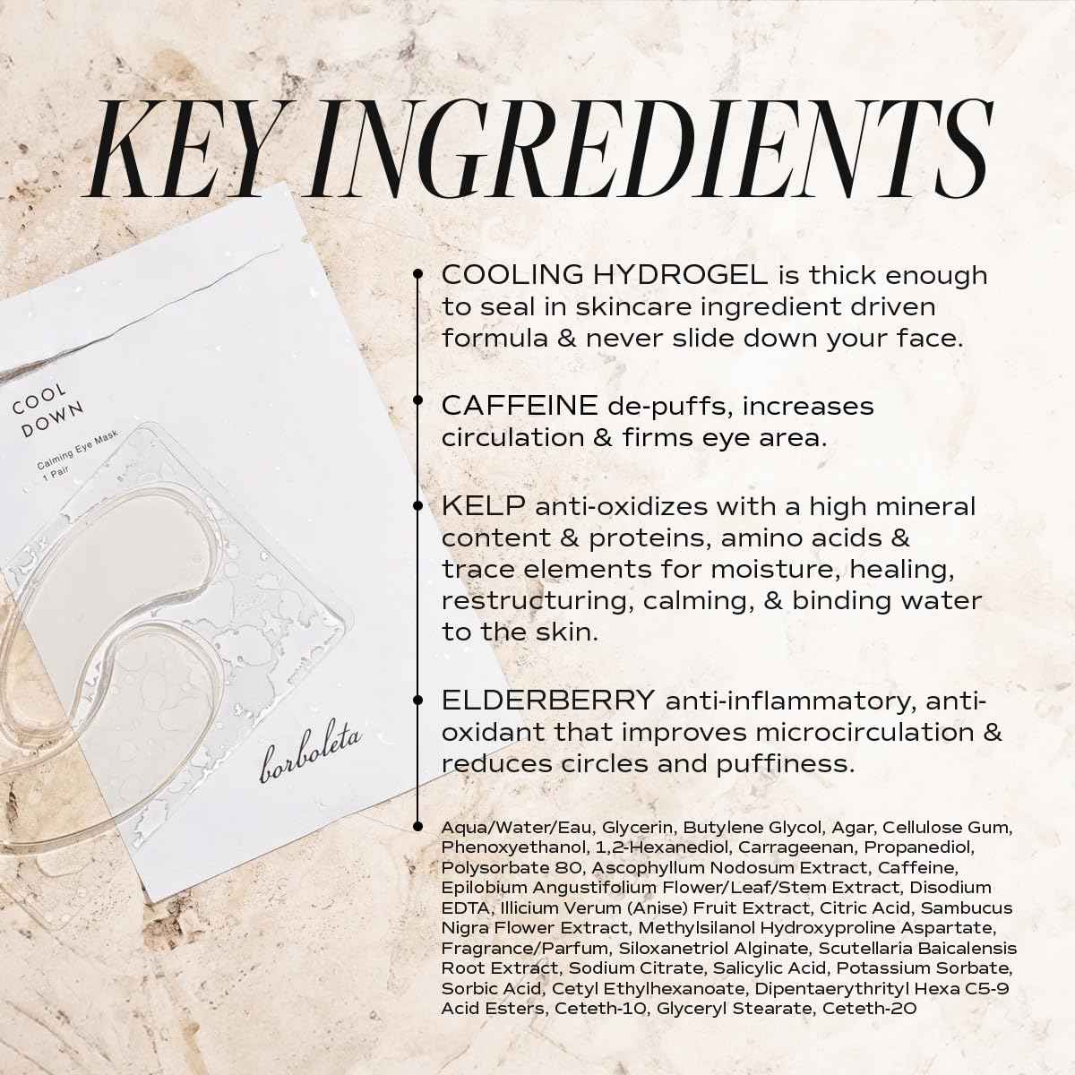 Borboleta Cooldown Calming Under Eye Masks - Under Eye Hydrating Patches for Puffy Eyes and Dark Circles (5)