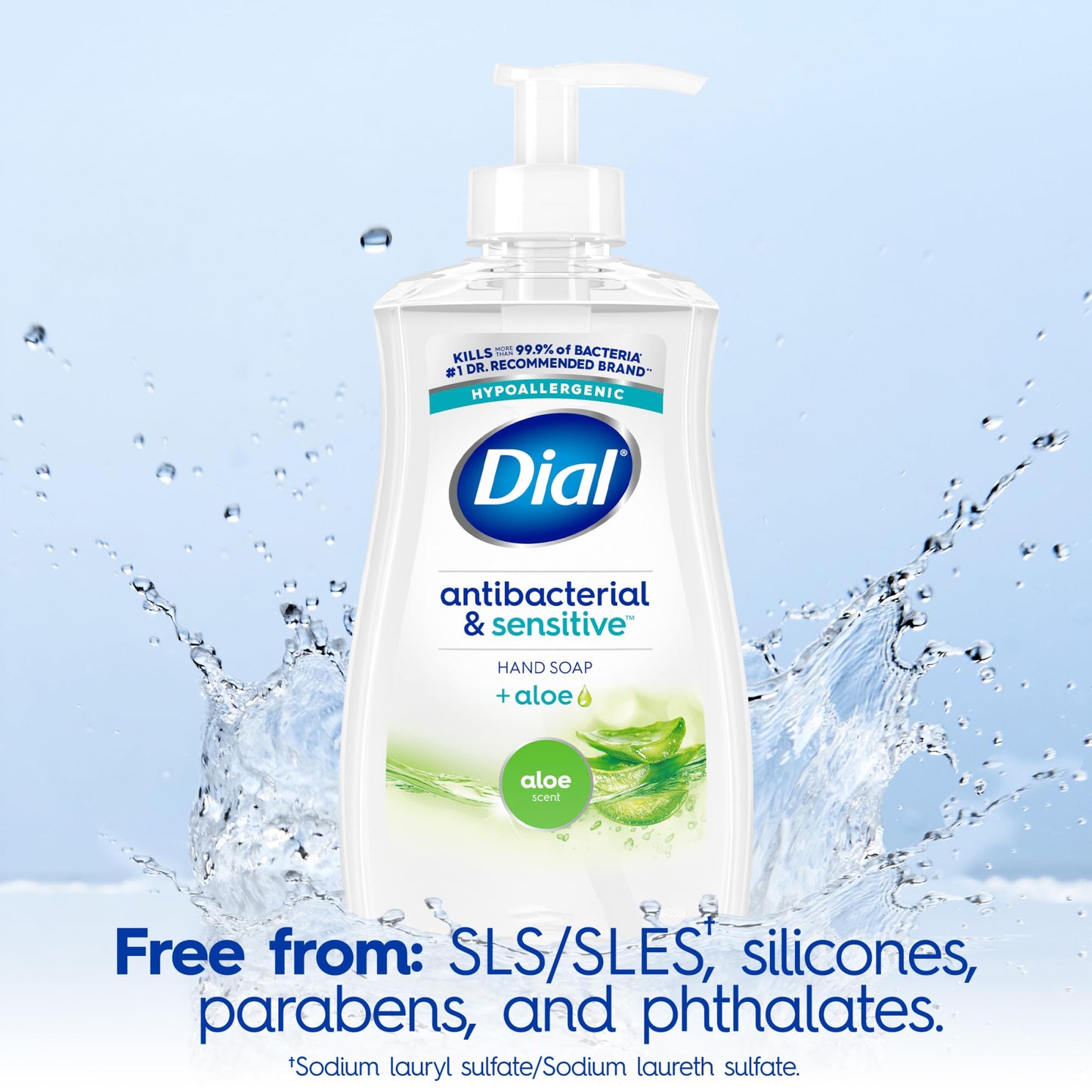 Dial Antibacterial Defense Liquid Hand Soap + Aloe, Aloe Scent, 11 Fl Oz (Pack of 12), Dermatologist-Tested Hand Wash, Gentle Formula