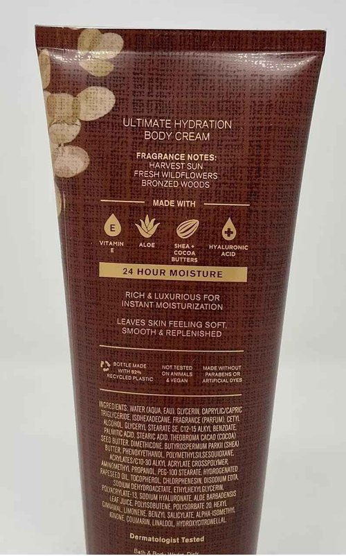 Bath & Body Works Copper Fields Ultimate Hydration Body Cream 8 Ounces
