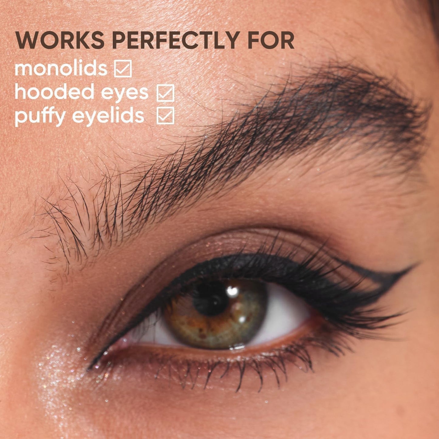 JUDYDOLL Ultra-Fine Liquid Eyeliner-Precision Tip for Wing Line, Smudge-Proof, Quick-Drying, Waterproof, Easy to Get Inner Corner Lined, Hooded Eyes-Friendly (#2 Deep Brown)