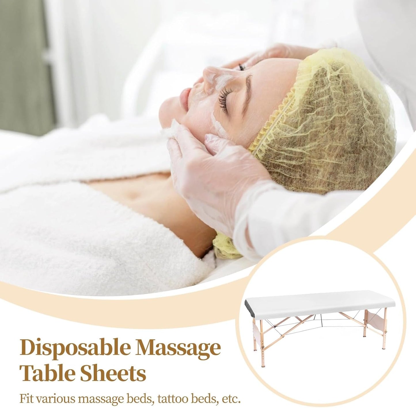 Disposable Massage Table Sheets - 100PCS Non-Woven Fabric Covers for Spa & Salon | 71” x 31.5”