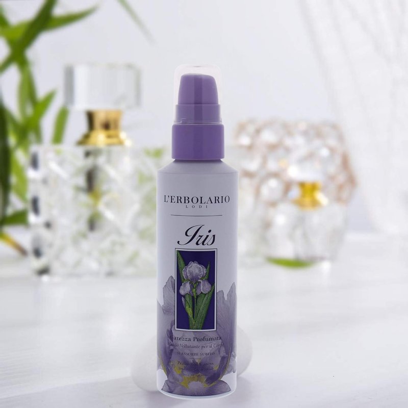 L'Erbolario Iris Perfumed Caress Smoothing Body Fluid - Body Moisturizer to Hydrate, Protect - Liquid Body Lotion for Women - All Skin Types - 5.1 oz
