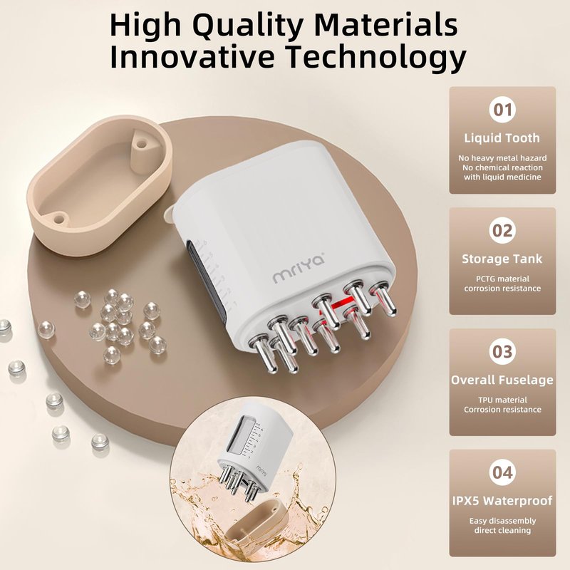 mriya 2 in 1 Electric Hair Treatment Applicator and Massager Brush for Hair Growth, Essential Oil and Serum Application