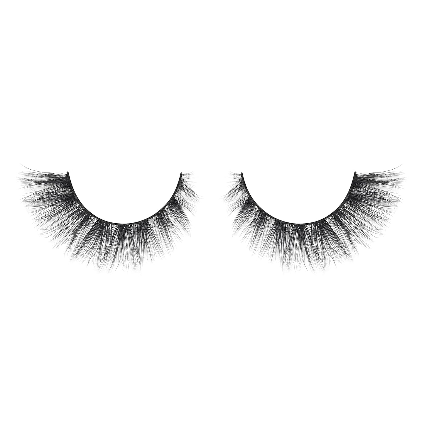 Lilly Lashes Naturale Faux Mink Cat Eye Eyelashes - Reusable Wispy 13mm Black Pair