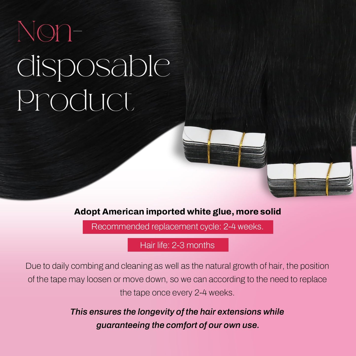 Moresoo Black Tape in Hair Extensions Human Hair Seamless Hair Extensions Tape in Jet Black Extensions Human Hair Glue in Real Hair Glue in Human Hair 22 Inch #1 20pcs 50g