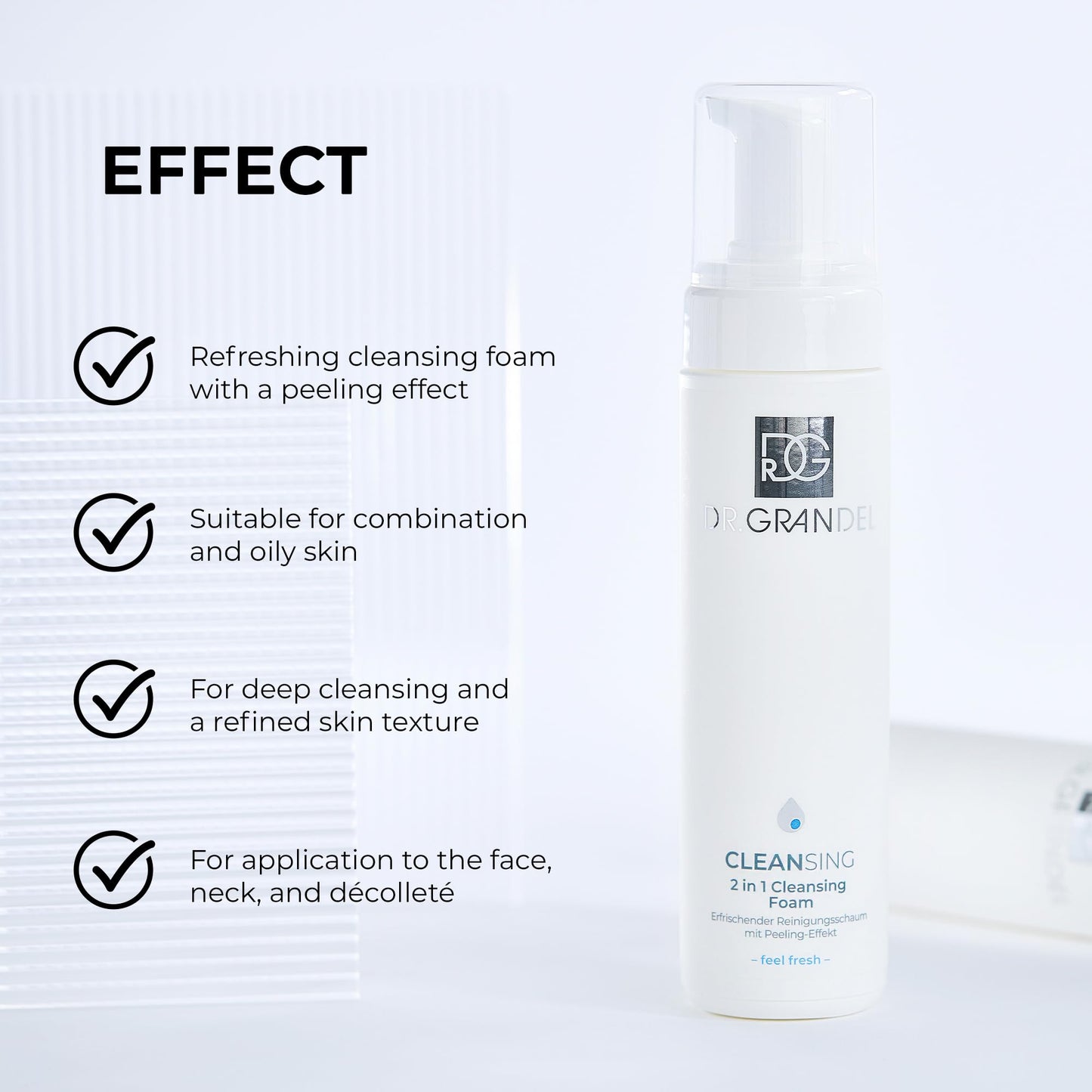 DR. GRANDEL 2 in 1 Cleansing Foam I Invigorating Facial Cleanser with Mild Fruit Acids I Deep Pore Refining & Brightening Wash for Even Skin Tone