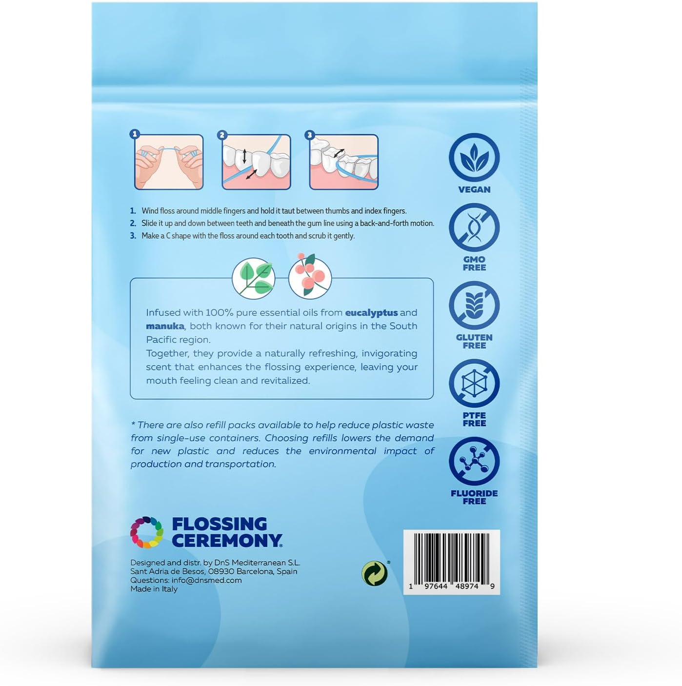 Expanding Woven Dental Floss - Vegan, Non-Toxic & PFAS Free | Eucalyptus & Manuka | 55 Yards x 6 Units