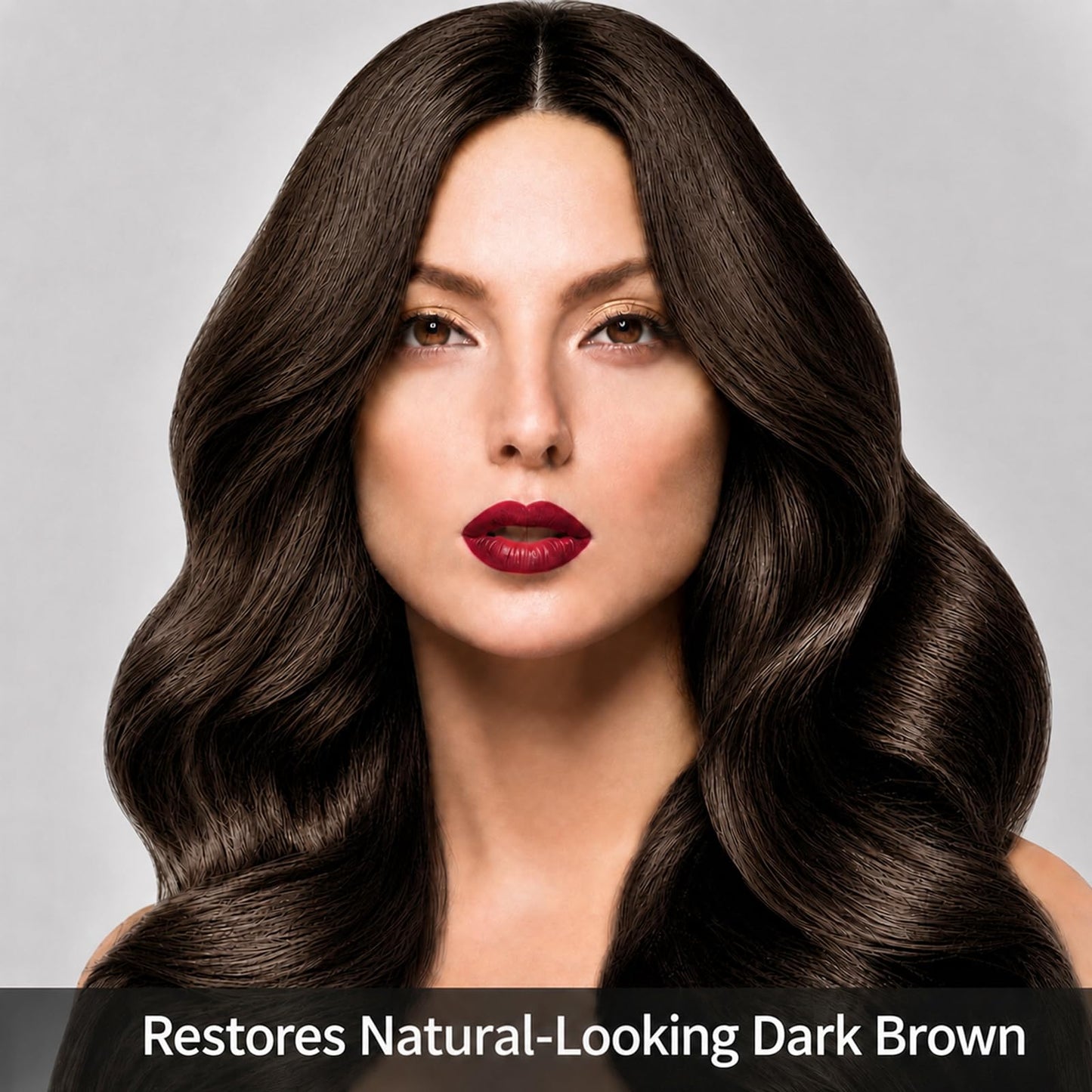 KINGMING Dark Brown Herbal Instant Color Shampoo for Gray Hair Coverage for Women & Men - 3 in 1 Champu Con Tinte Para Canas 500ml