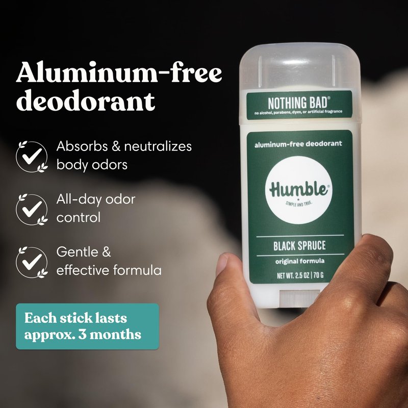 Humble Aluminum-Free Deodorant for Women & Men, Earthy Scents Variety Pack - Clean & Fresh Natural Deodorant Stick with Essential Oils for Long-Lasting Odor Control - 3 Pack