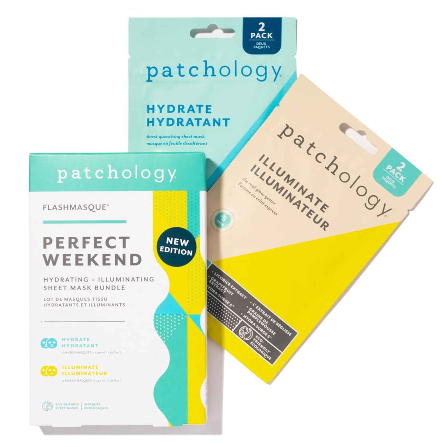 Patchology Hydrating Sheet Masks - Weekend Travel Skincare Essentials - Hyaluronic Acid Masks with Revitalizing Serum, Licorice Root Extract Skincare - Ultimate Hydration & Radiance (4 Masks)