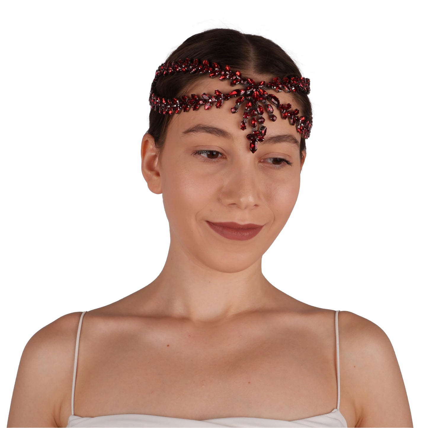 LIMELIA Bride Pediment for Henna Wedding | Glitter Bridal Hair Accessories, Crowns for Birthday Pageant Costume Party | Sultan Design - Burgundy