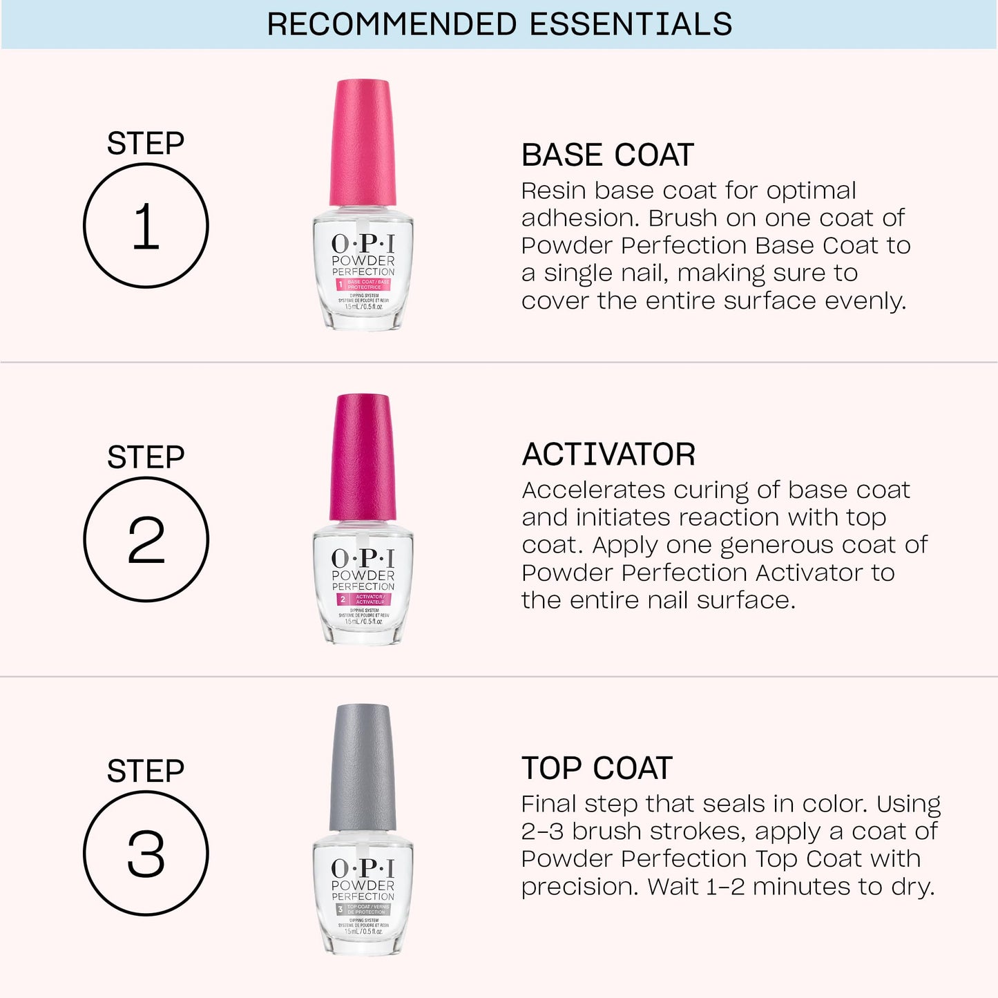 OPI Powder Perfection Happy Play-ce | Sheer Pastel Blue Shimmer Nail Dipping Powder | OPI'm Dreaming Collection