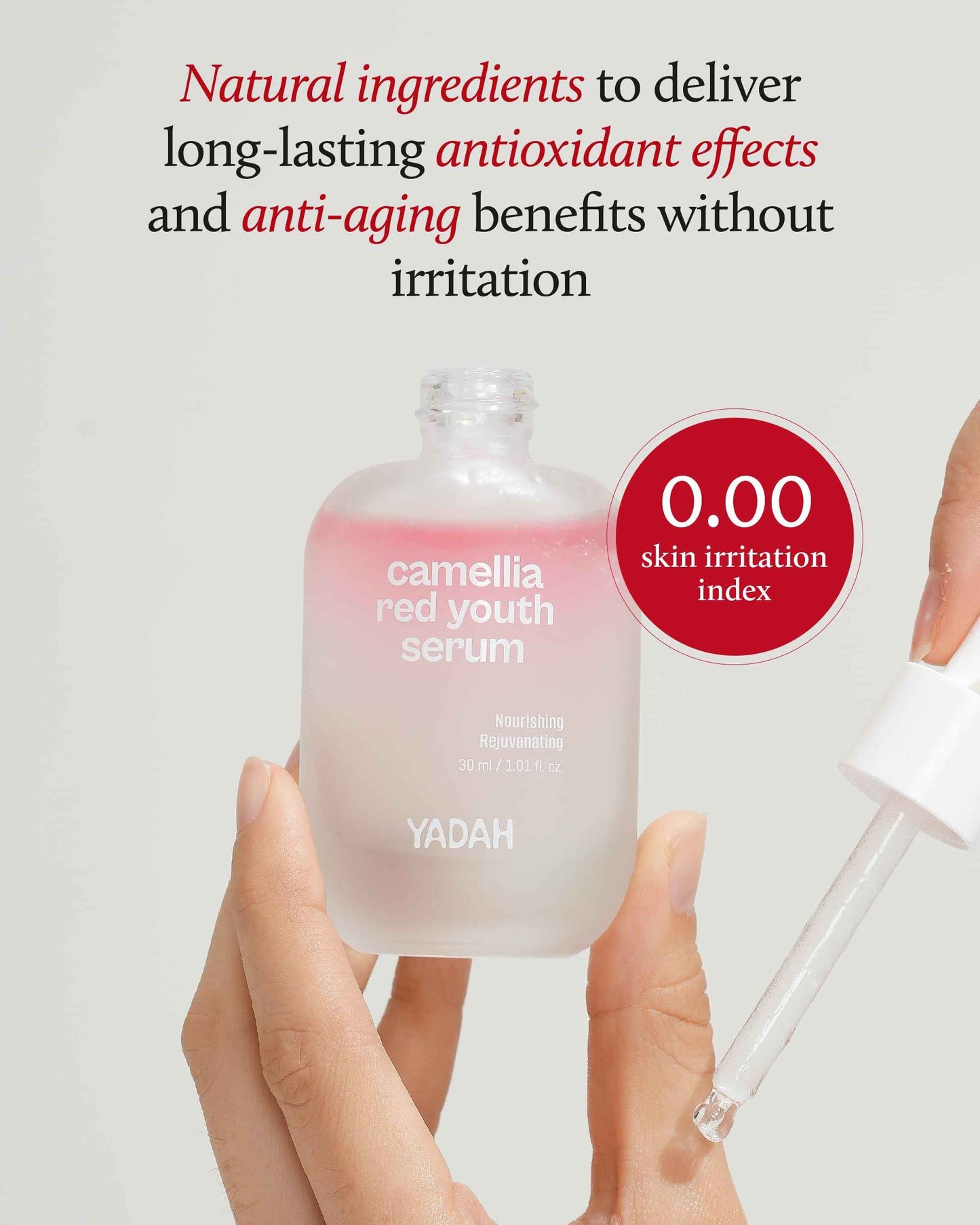 YADAH Camellia Red Youth Serum, Wrinkle care & Firming care Facial Serum with Bakuchiol and Camellia Oil, Hydrating & Skin Defense Treatment, For All Skin Types, 1.01fl oz