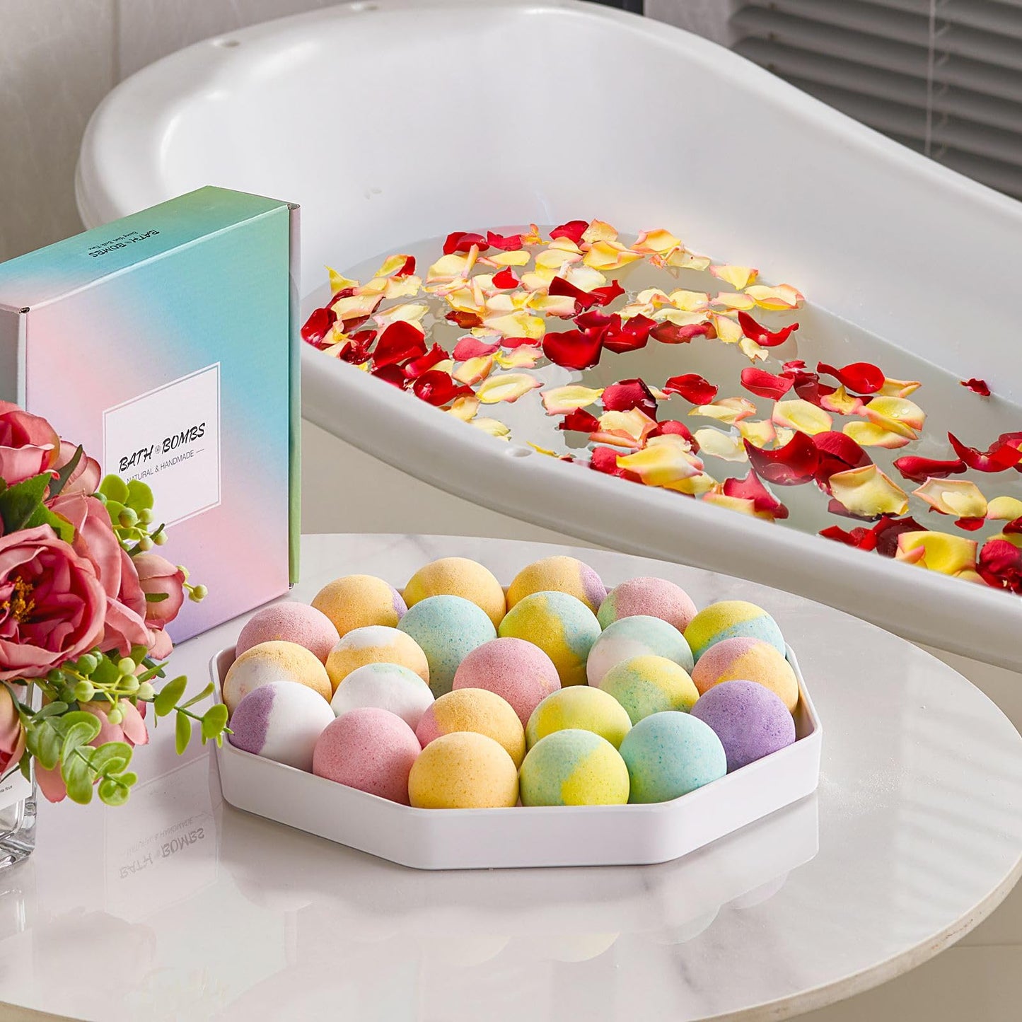 Organic Bath Bombs Women,Nature Bath Bombs for Women,Relaxing Bath Bomb Luxury
