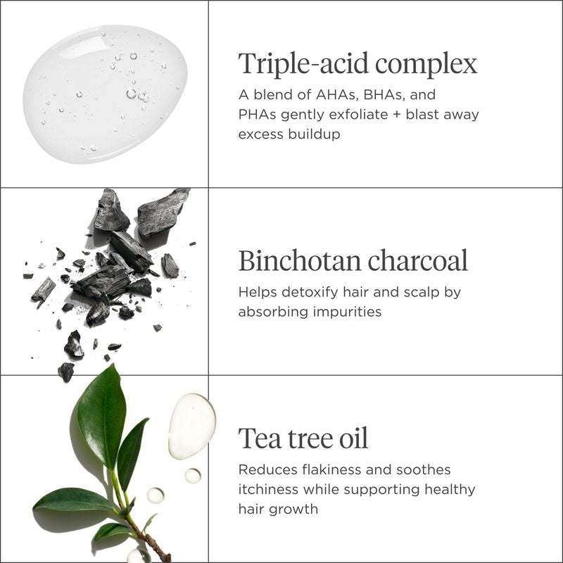 Briogeo Scalp Revival Charcoal + Tea Tree Buildup Detox Spray | Pre-Wash Scalp Exfoliating Treatment for Product Buildup, Dry Shampoo Residue & Oily Roots | Vegan & Cruelty Free | 4 oz