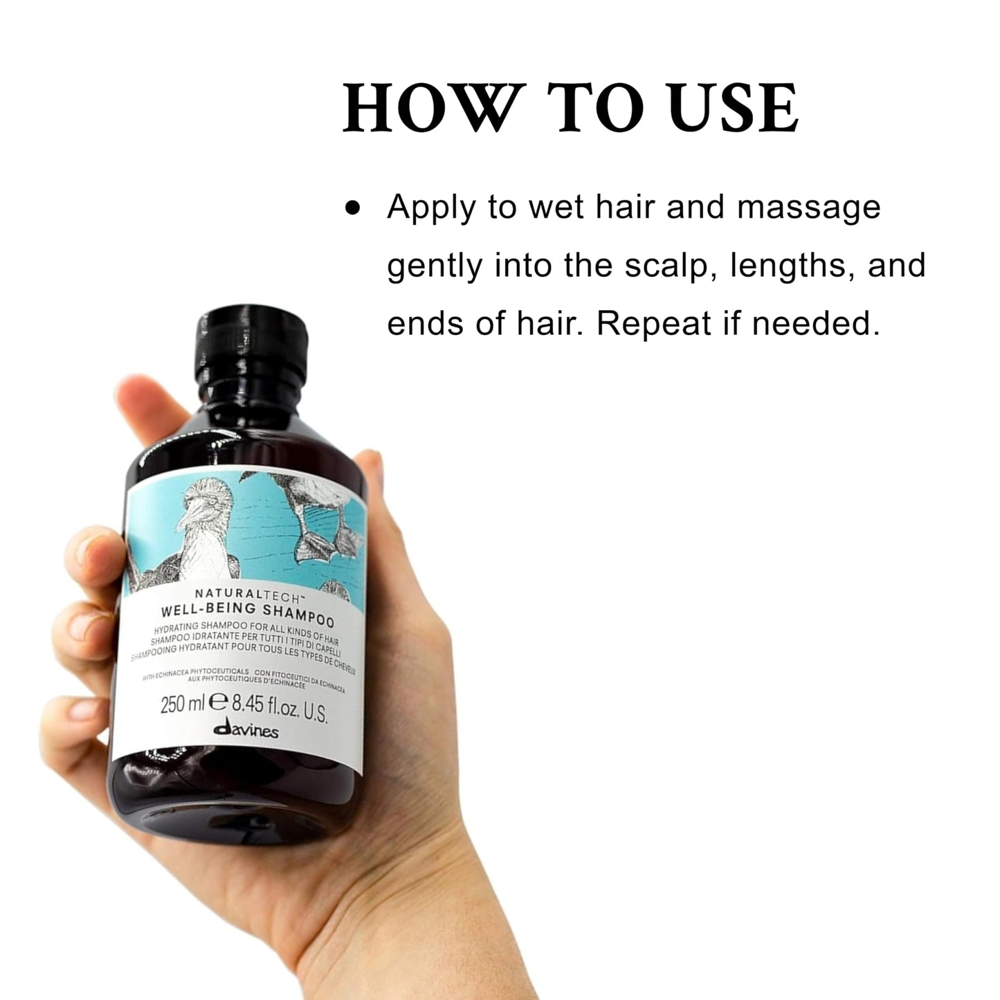 Davines Naturaltech Wellbeing Shampoo, Gentle Cleansing & Hydrating for All Hair Types - With Echinacea Phytoceuticals - Daily Cleanser for Scalp Health, 8.45 Fl Oz