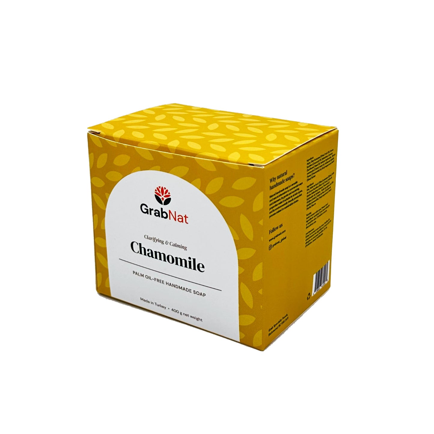 4-Pack Chamomile Soap | Handmade, All-Natural, Cold-Processed, Plant-Based | Infused with Chamomile | Soothing Cleanse for Face & Body, Suitable for All Skin Types, Men & Women(4 x100grams/4 x 3.5oz)