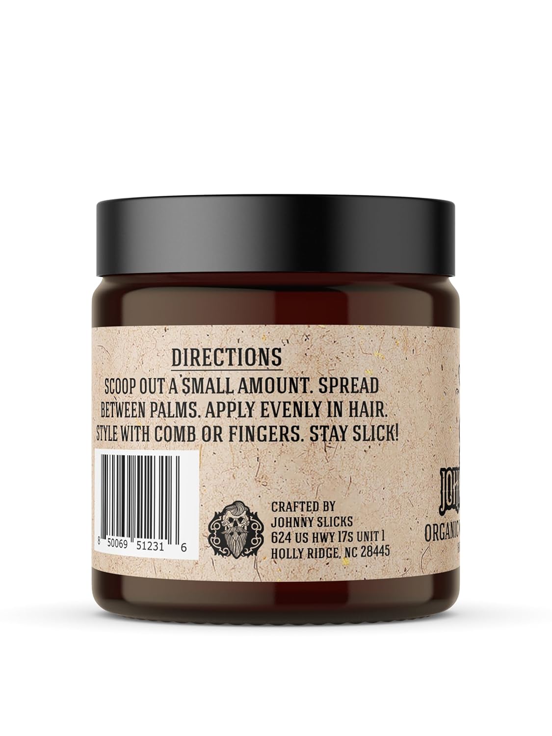 Johnny Slicks Water Based Pomade - Strong Hold, High Shine | Organic Hair Styling for Men - 4 Ounce Rugged