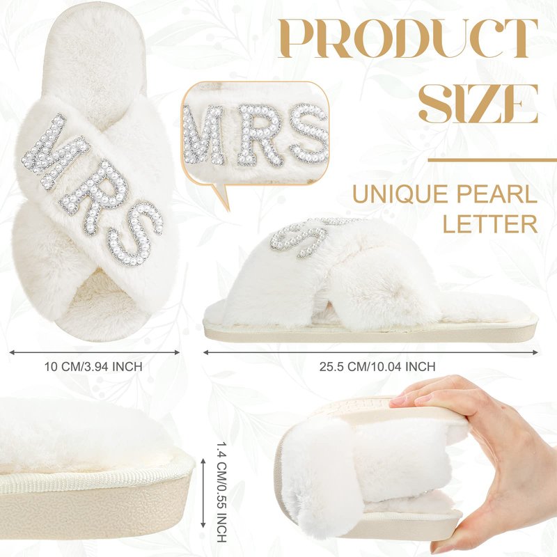 Xtinmee Personalized Initial Wedding Bride Slipper Mrs Pearl Letter Makeup Bag Bachelorette Party Bridal Shower Wedding Gifts(M)