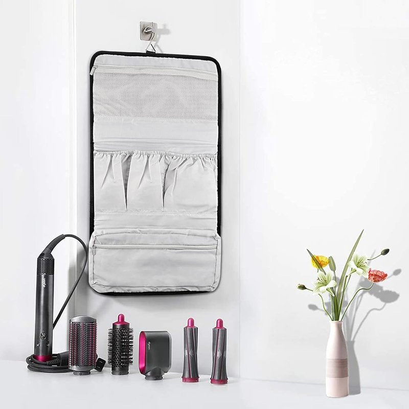 Dyson Airwrap Styler Travel Case - Portable Protective Storage Bag with Hanging Hook | Black